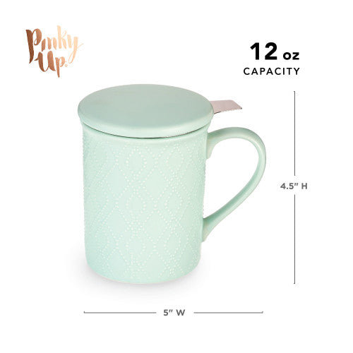 Annette Souk Mint Ceramic Tea Mug & Infuser by Pinky Up
