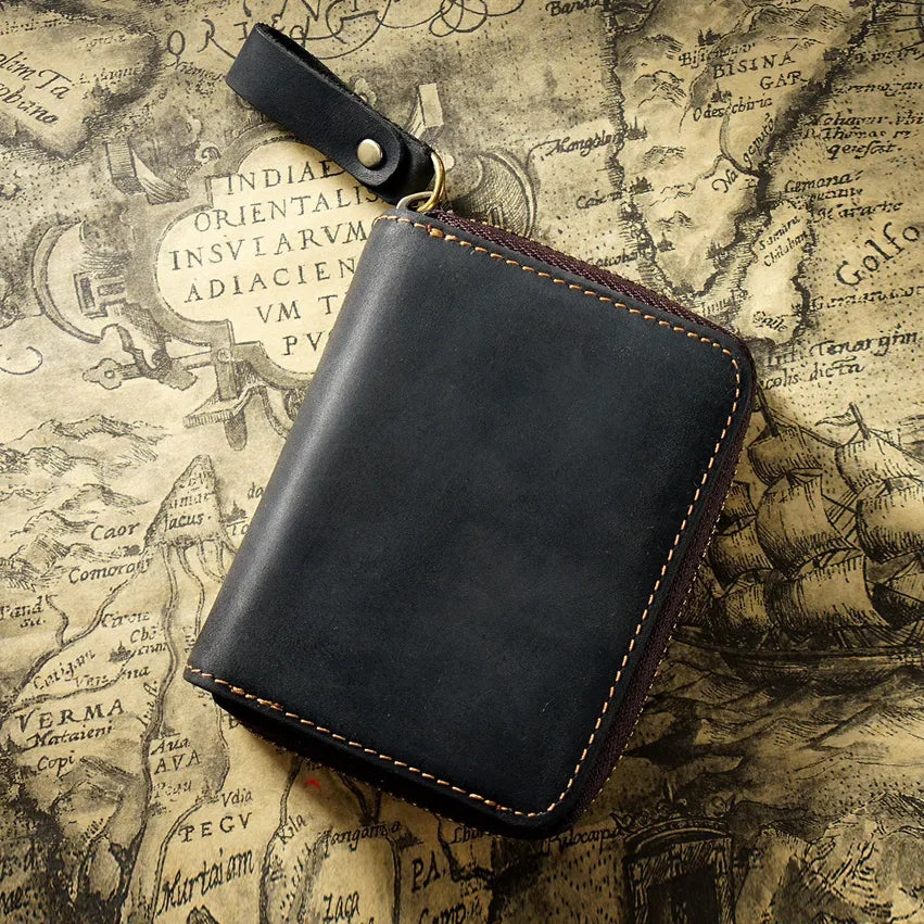 Leather Zip Up Credit Card Holder