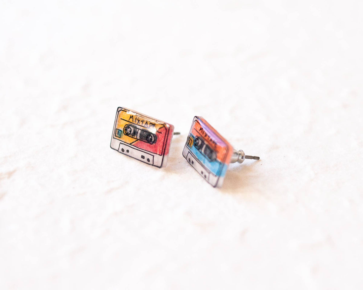 Mix Tape / Retro Cassette Stud Earrings