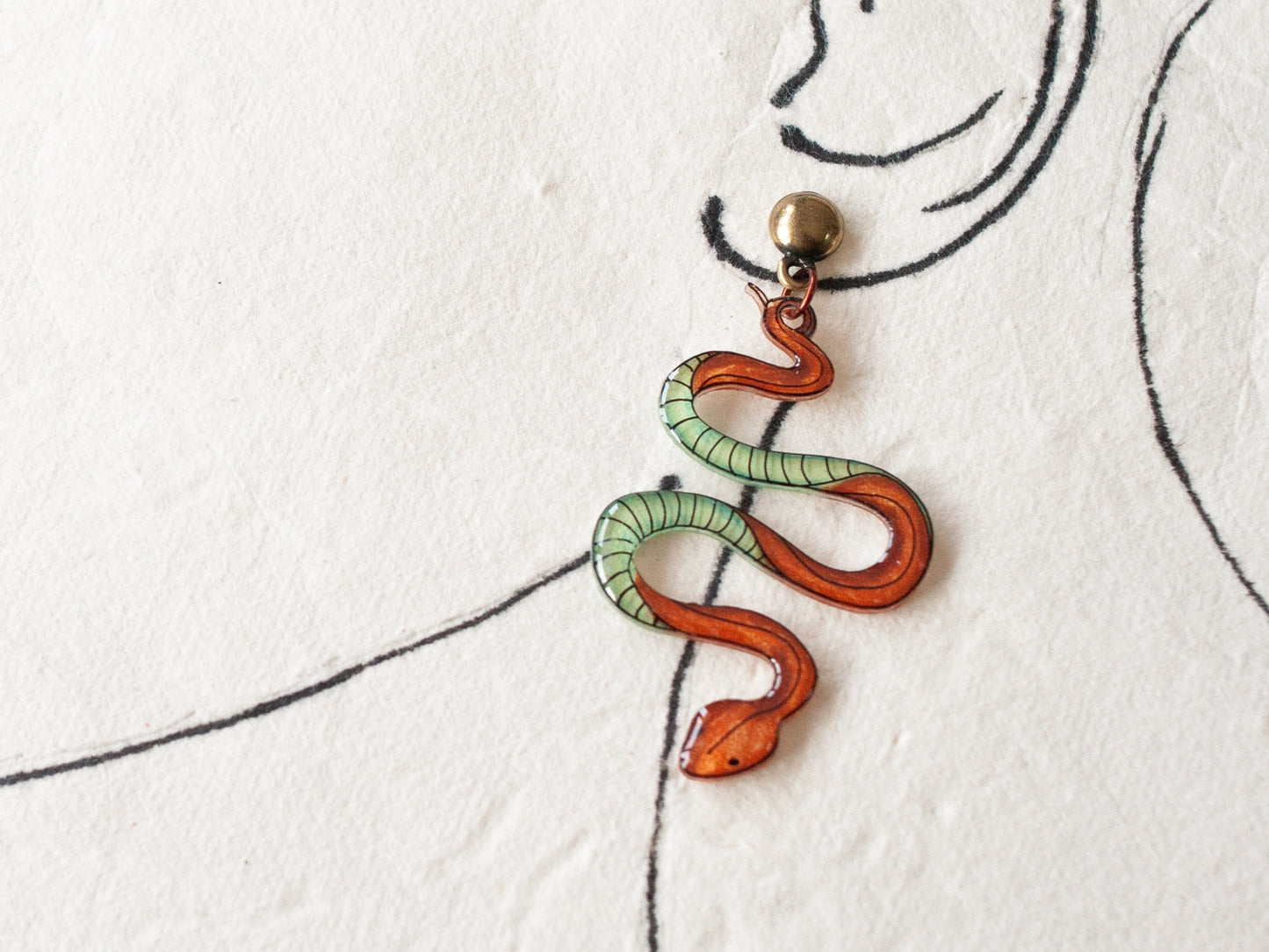 Boho Snake Serpent Earrings