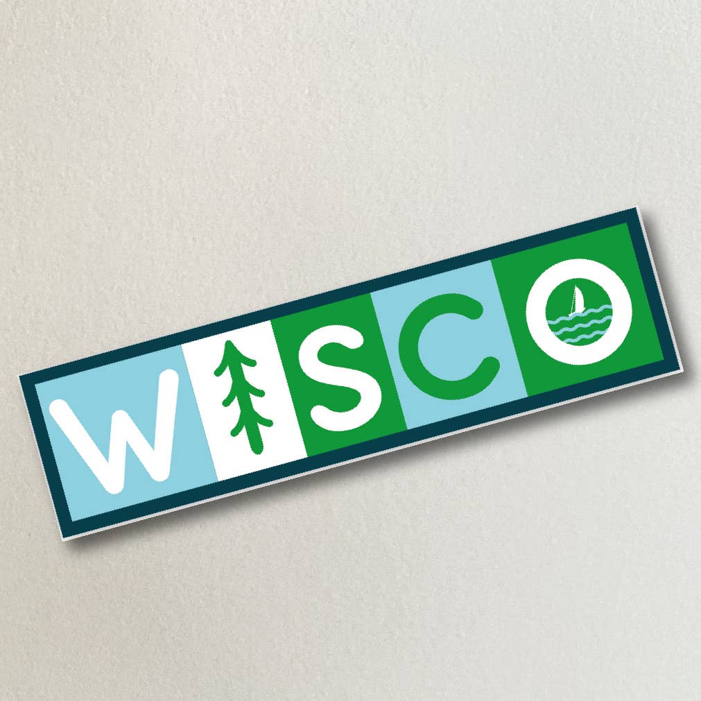 Wisco Blocks Design Vinyl Sticker