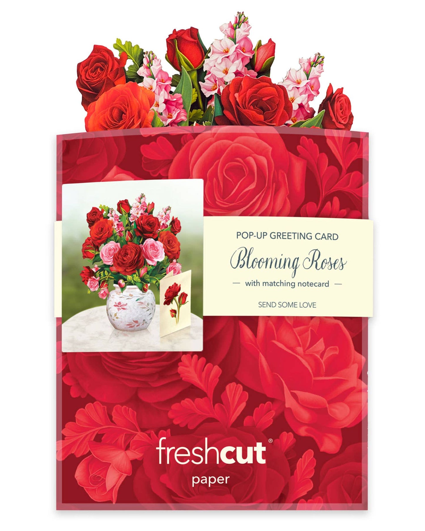 Mini Blooming Roses Pop-Up Greeting Card