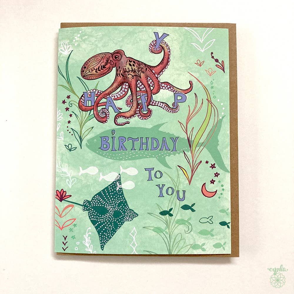 Octopus Birthday Card