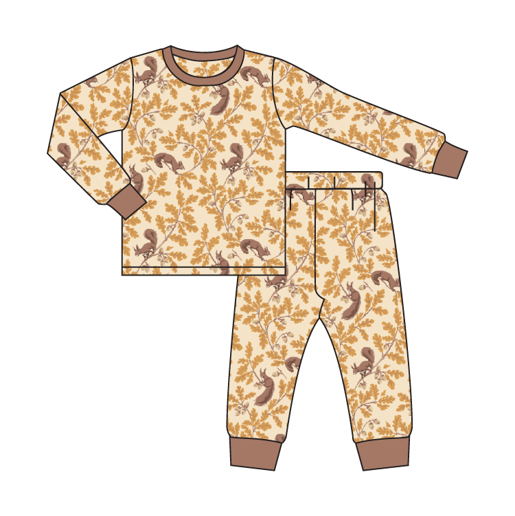 Harvest Squirrels Bamboo Pajamas