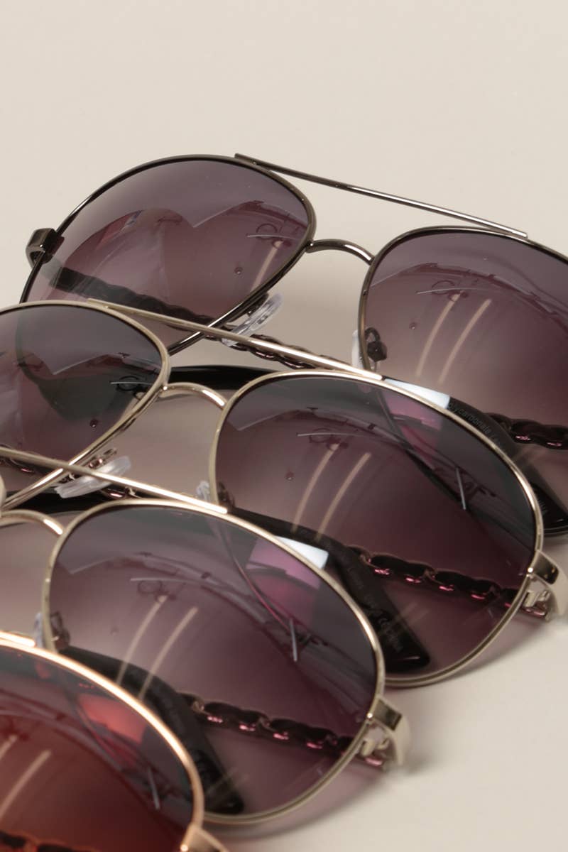 Chain Detail Aviator Sunglasses