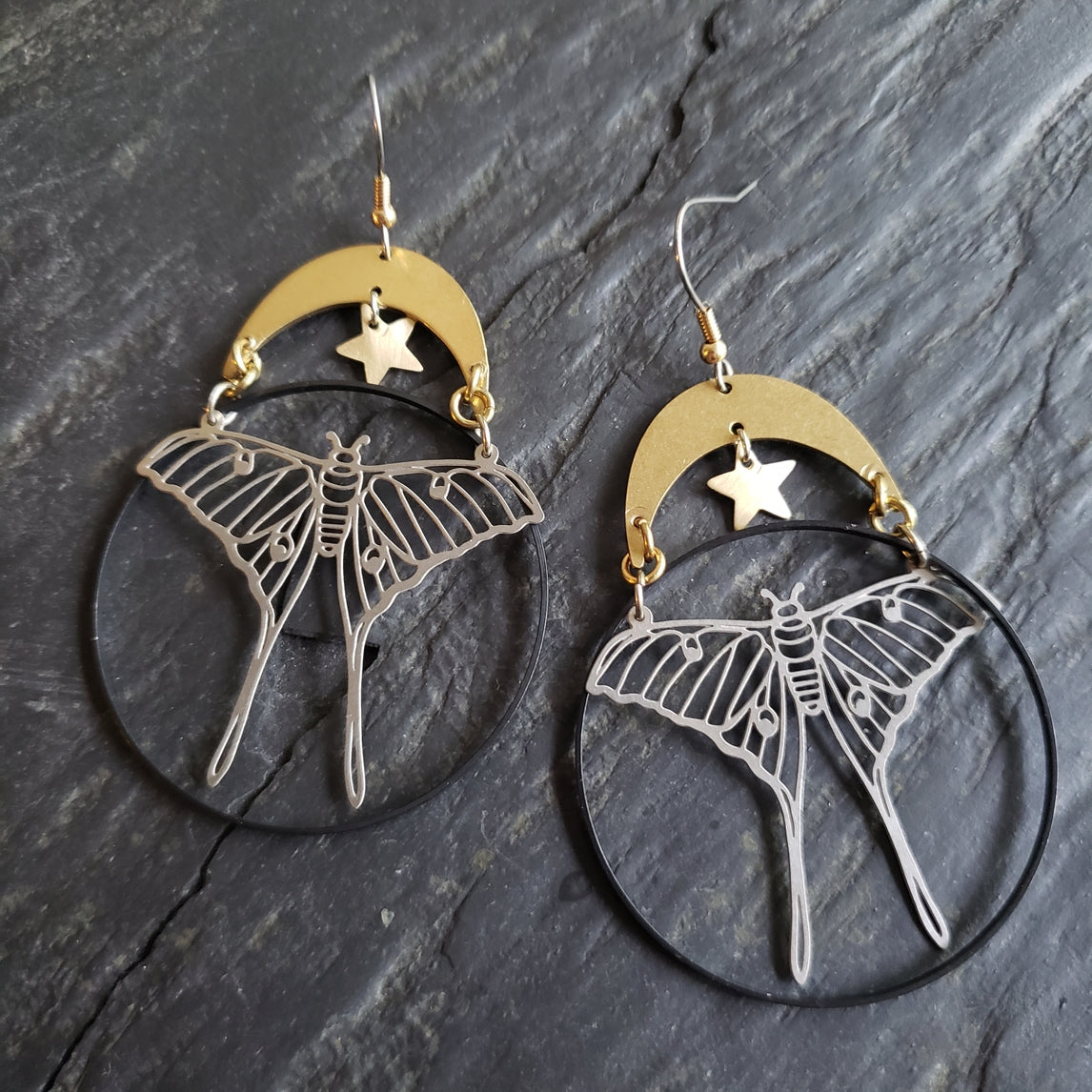 Luna - Celestial Mixed Metal Statement Earrings