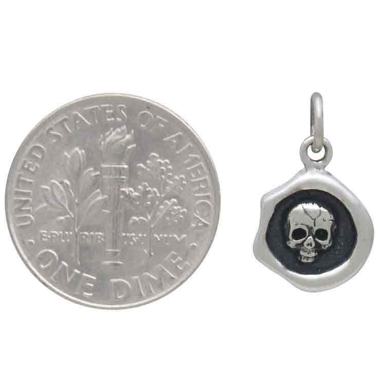 Wax Seal Skull Charm 16x10mm