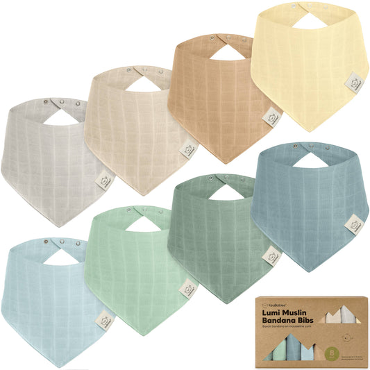 8pk Lumi Muslin Baby Bibs