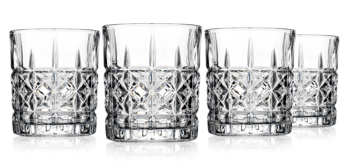 Set of Four Bristol Double Old-Fashioned Drinking Glasses