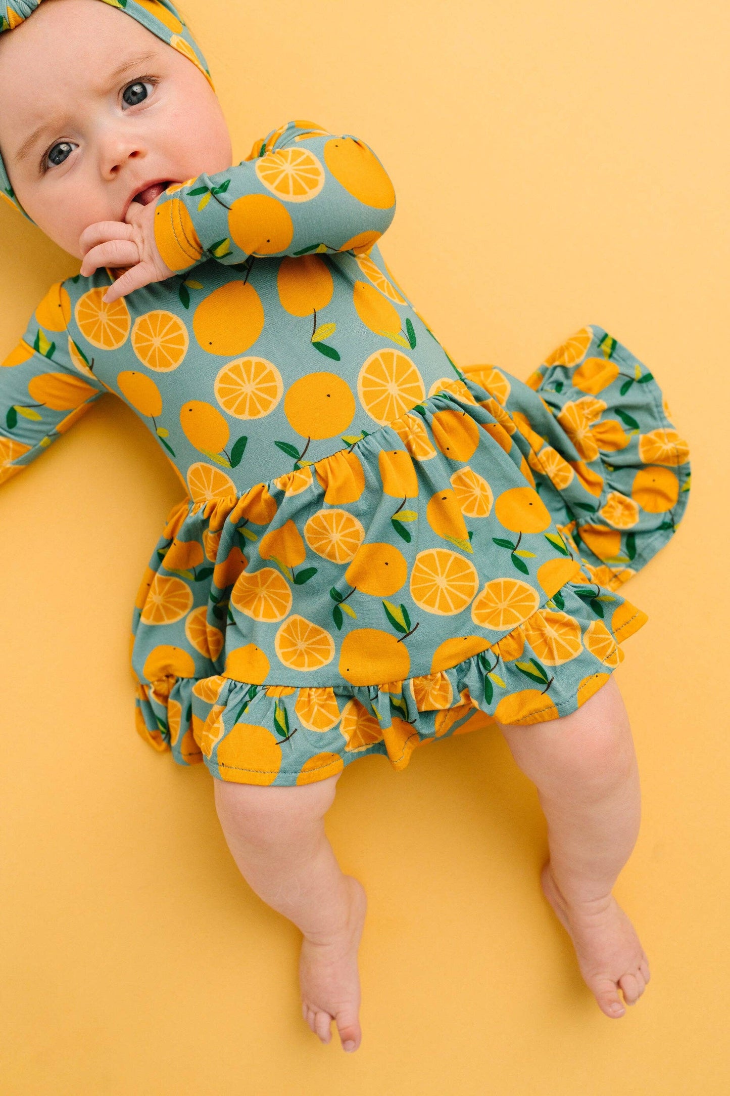 Orange Breeze Bodysuit Bamboo Dress