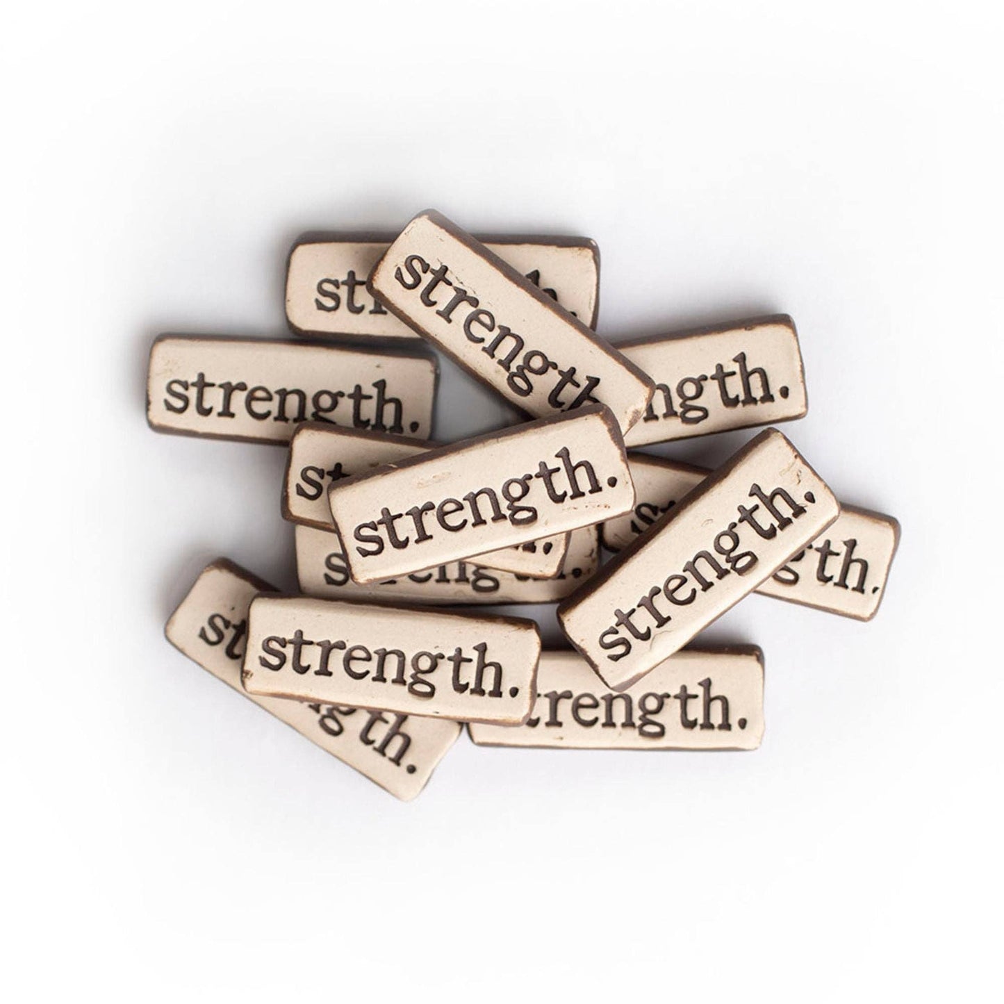 Strength. Clay Pocket Rock Reminders