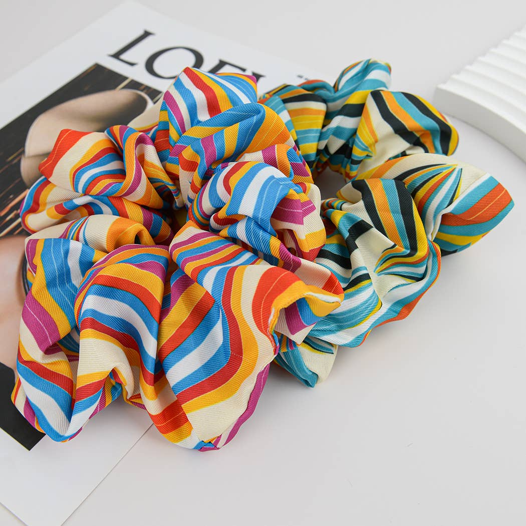 Vintage Floral Print Soft Scrunchies
