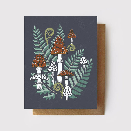 Toadstools + Ferns Everyday Eco Friendly Mushroom Card