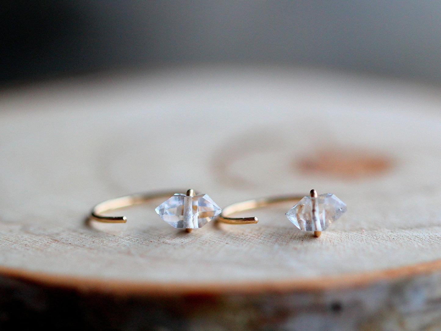 Herkimer Diamond Hug Hoops