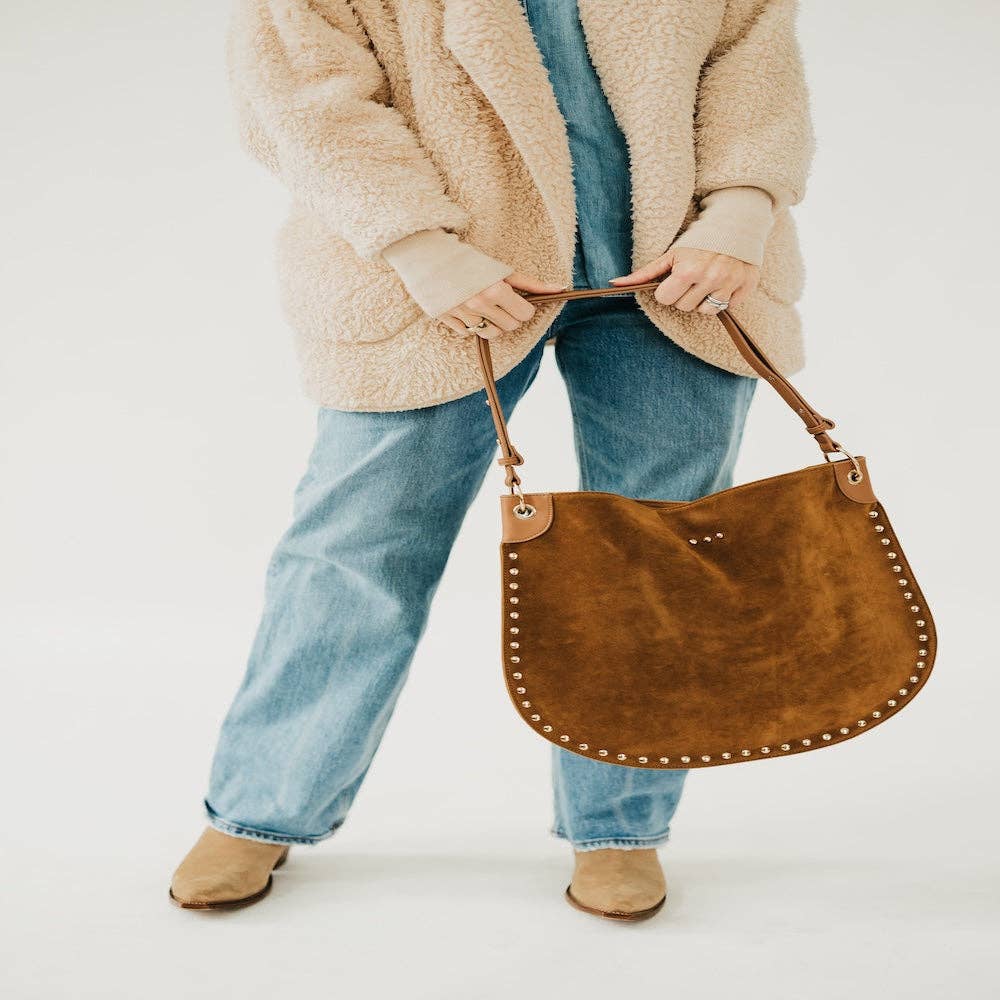 Rosalie Rivet Suede Hobo Bag - PREORDER