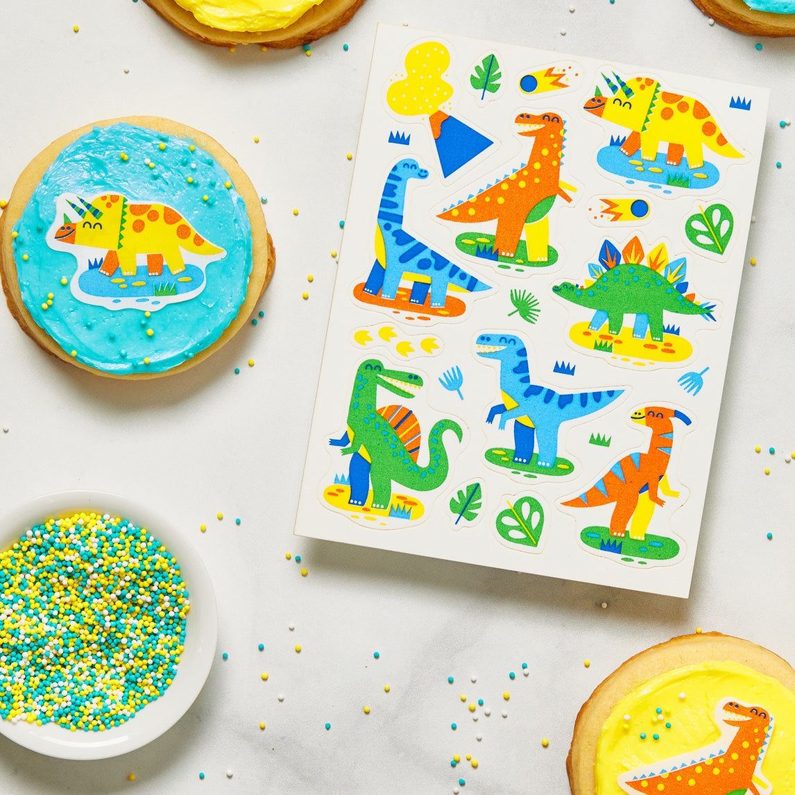 Dinosaur Edible Cookie & Cupcake Toppers