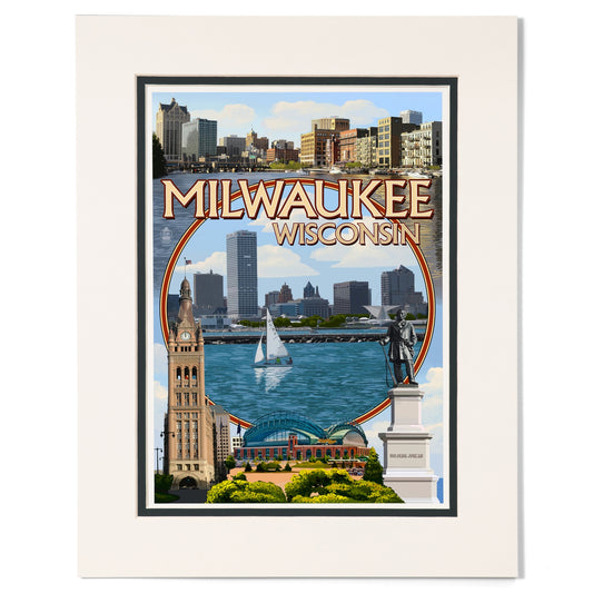 Milwaukee Montage Scenes Matted Print 8x10