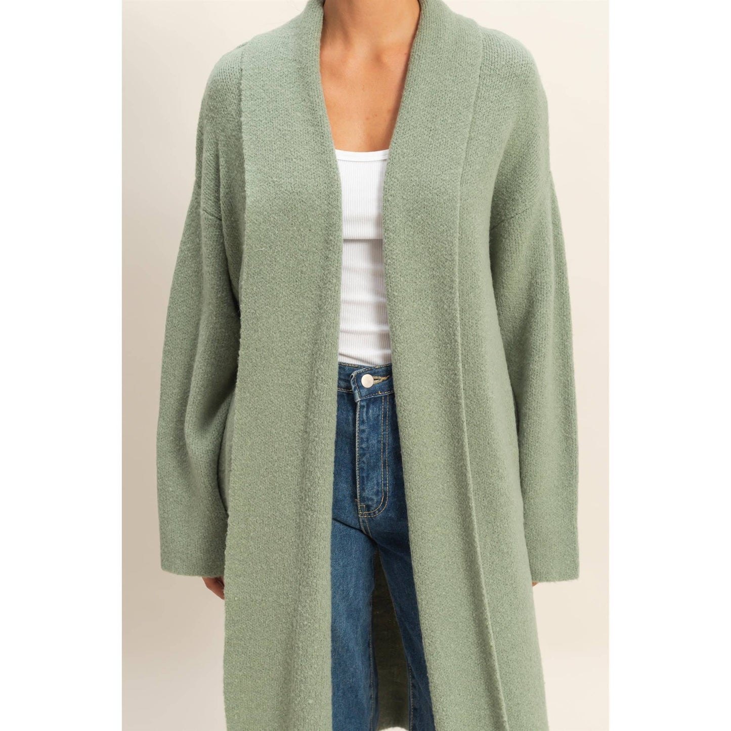 Longline Open Front Duster Sweater