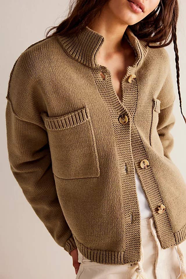 Feel Good Relaxed Fit Slouchy Button Down Knit Cardigan