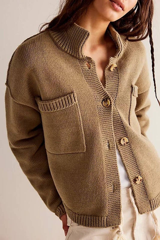 Feel Good Relaxed Fit Slouchy Button Down Knit Cardigan