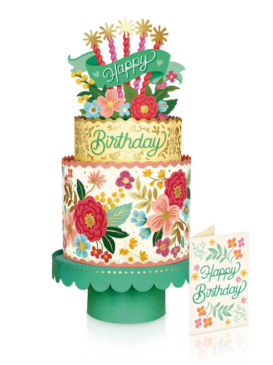 Blooming Birthday Cake Pop-up Greeting Card