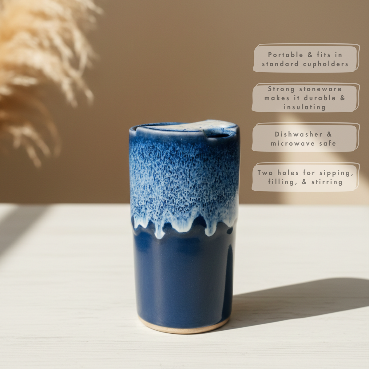 Travel Tumbler 16 oz - Stoneware Pottery