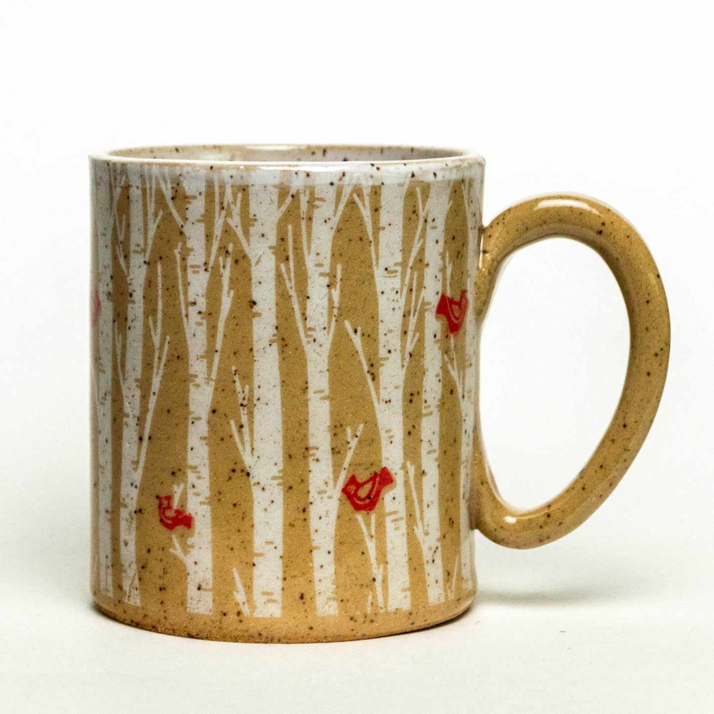 LIMITED Birch Trees & Cardinals Handmade Ceramic 12oz Mug