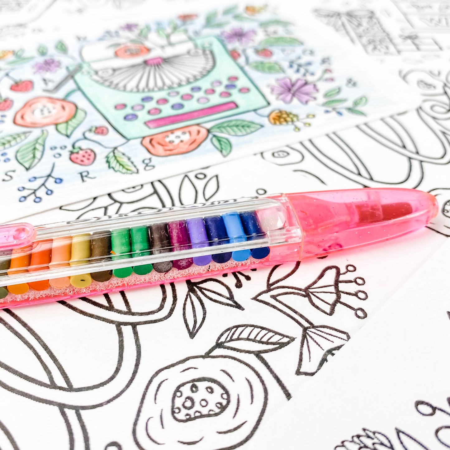 Color-In Postcard Kit - Floral