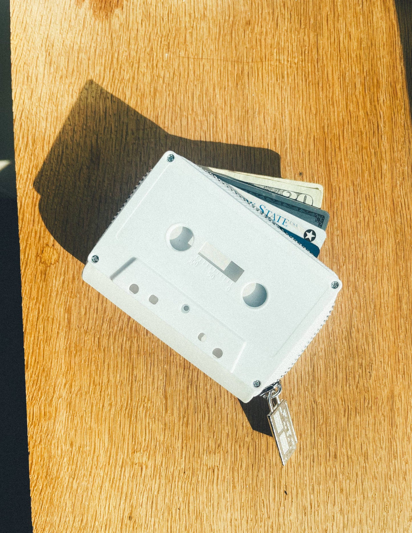White 80's Retro Cassette Tape Wallet