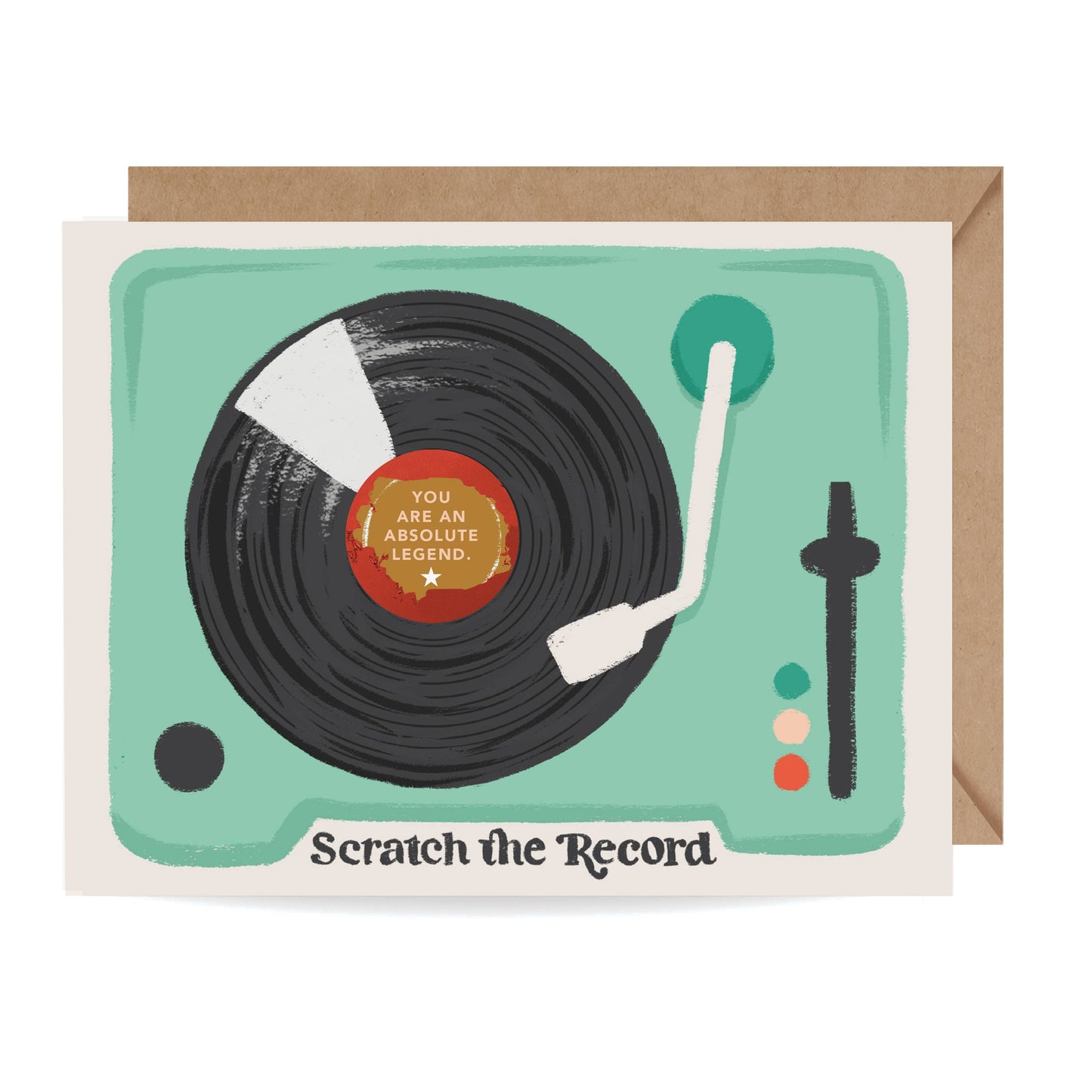 Scratch-off Card - Record Player - Birthday/Friendship Card