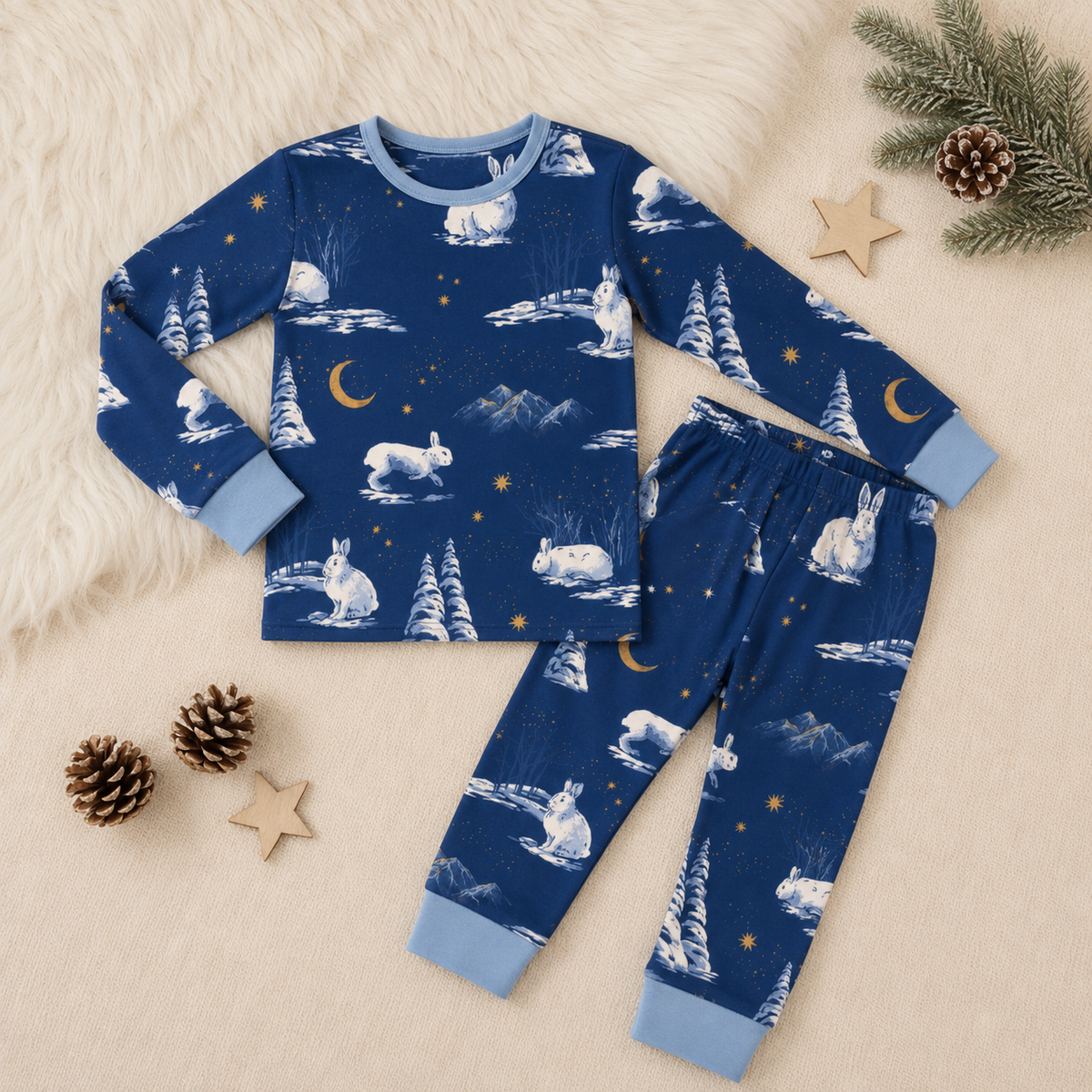 Snow Bunny Bamboo Pajamas