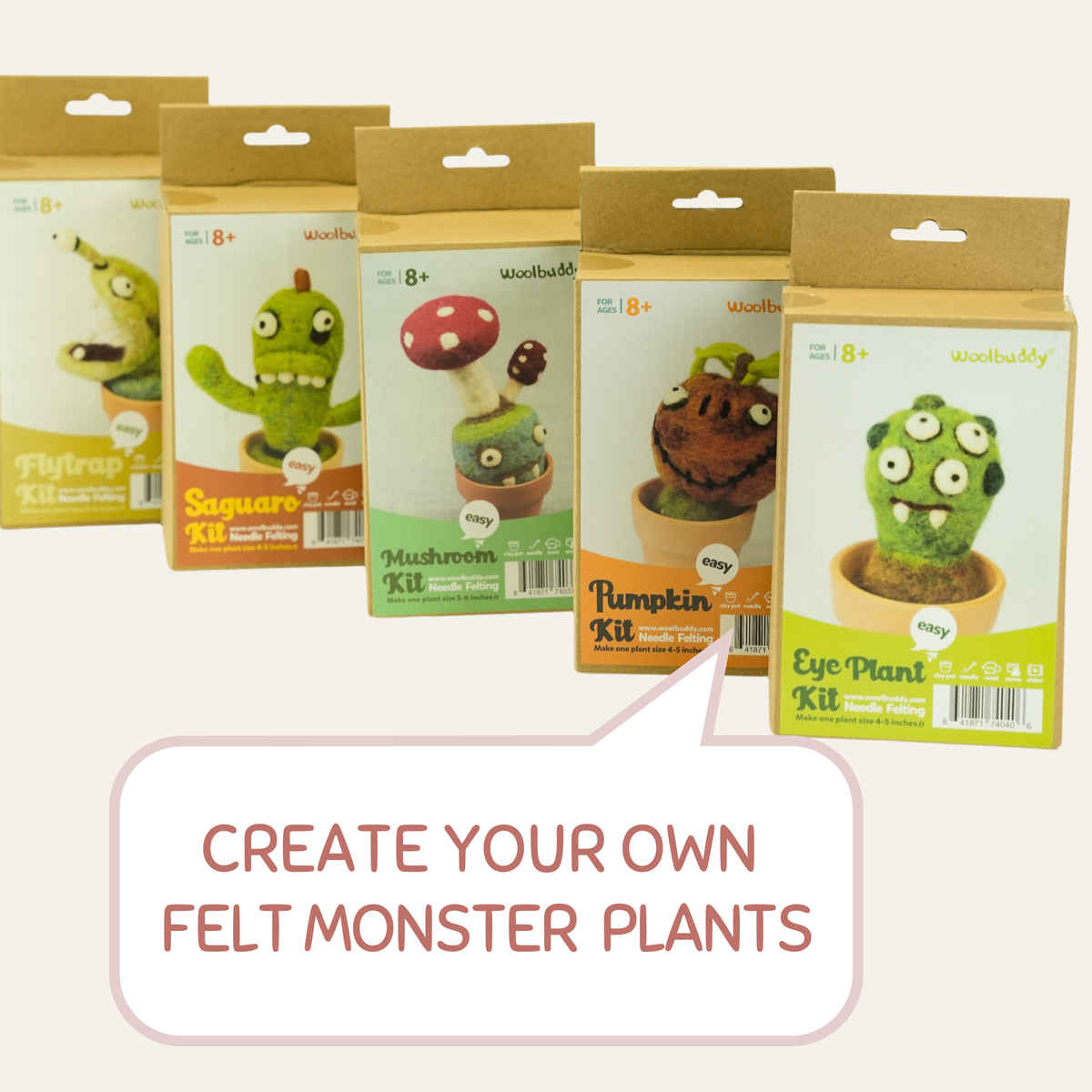 Mushroom Monster Needle Felting Kit – DIY Wool Craft