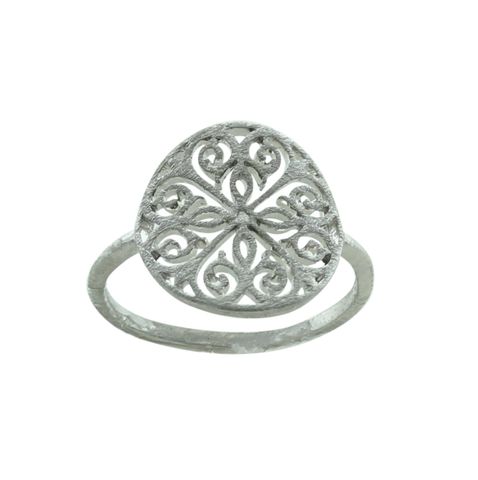 Etched Filigree Sterling Silver Ring