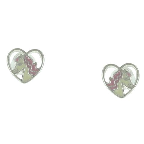 Unicorn Heart Stud Pink