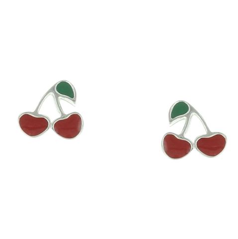 Twin Cherry Stud Earrings