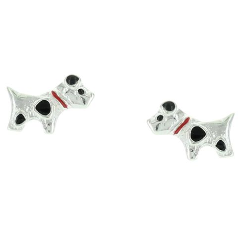 Black & White Puppy Stud Earrings