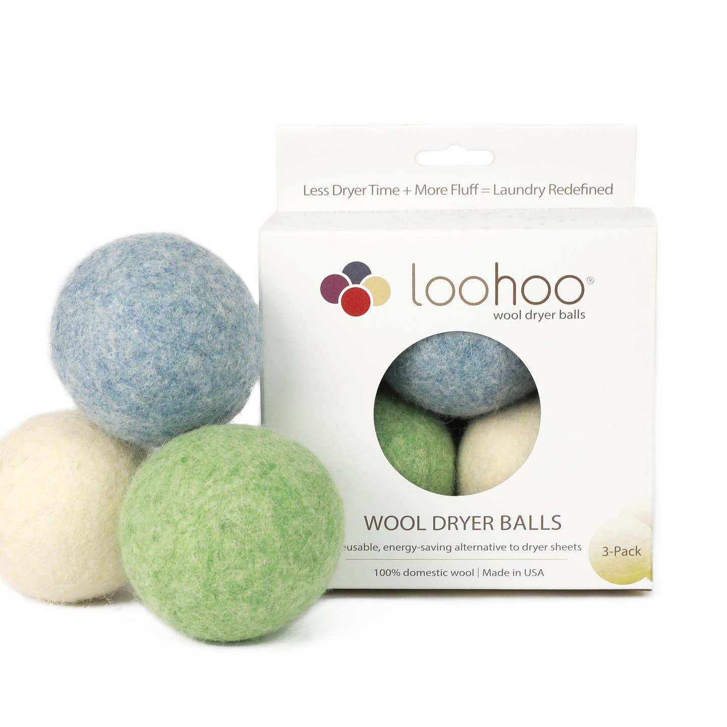 LooHoo Wool Dryer Balls 3-Pack