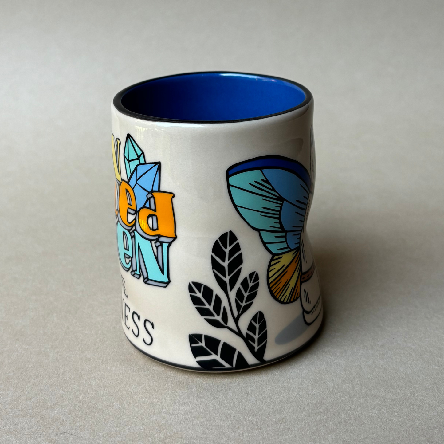 Sun Dappled Cat Spark Cup - Large Ceramic Mug - Inspiration