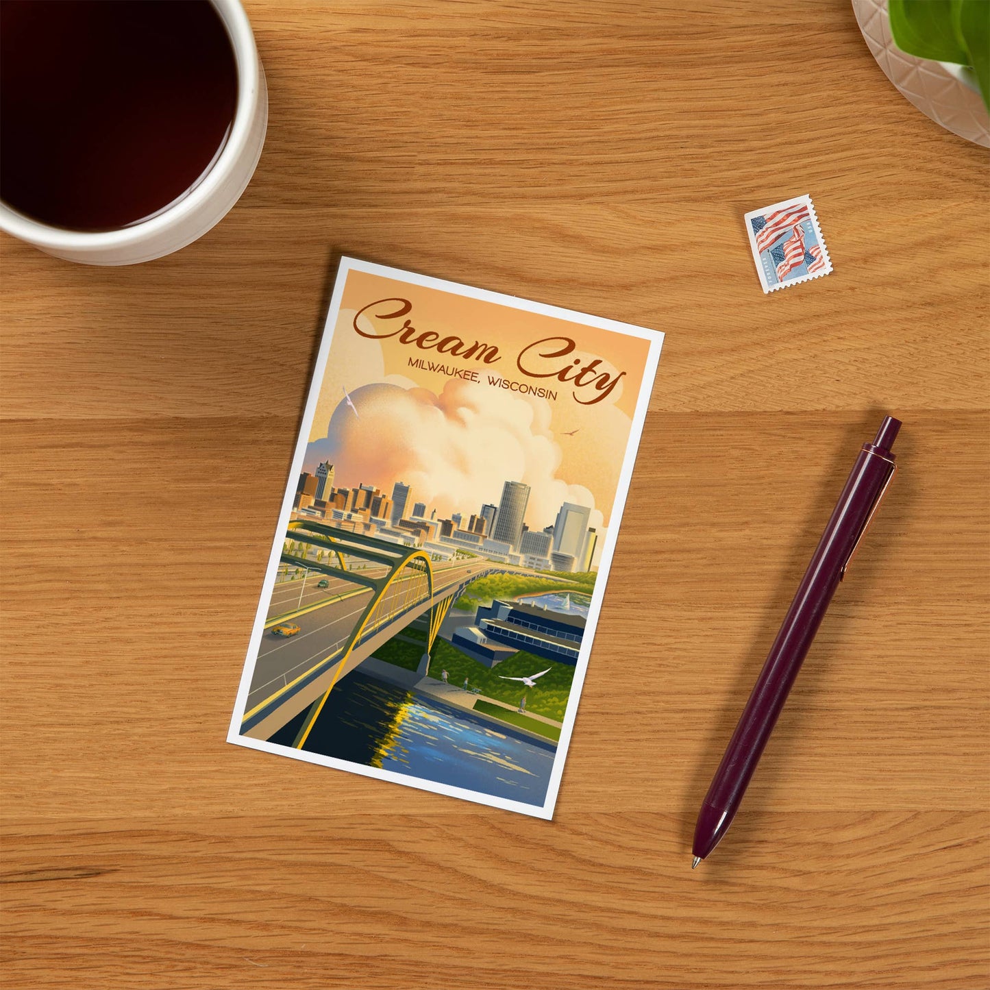 Premium Postcard Milwaukee, Wisconsin Cream City Lithograph