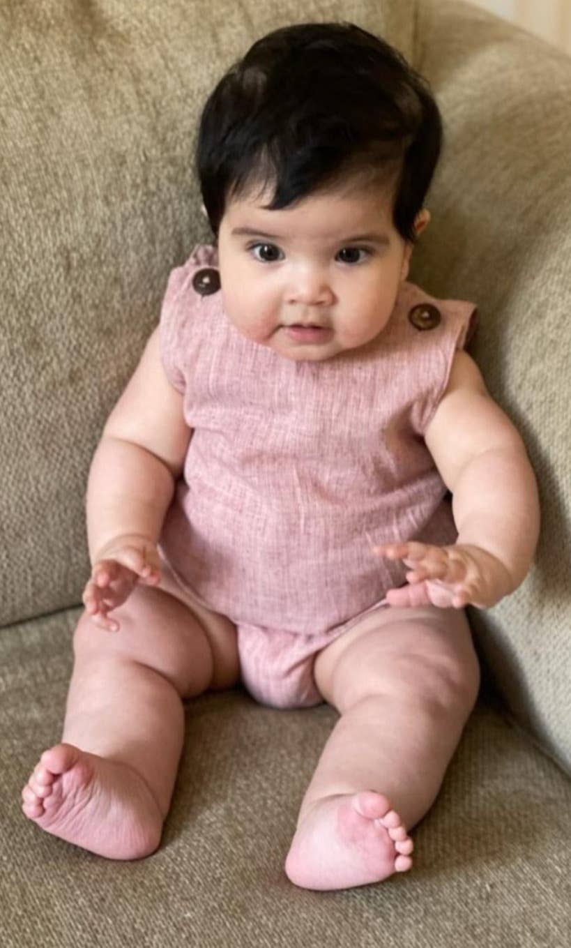 Ruby: Yarn-dyed Baby Bubble Onesie