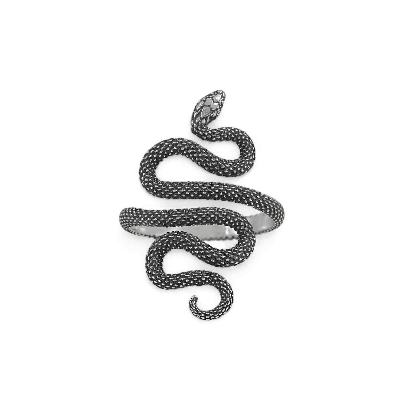 Sterling Silver or Bronze Textured Adjustable Snake Ring