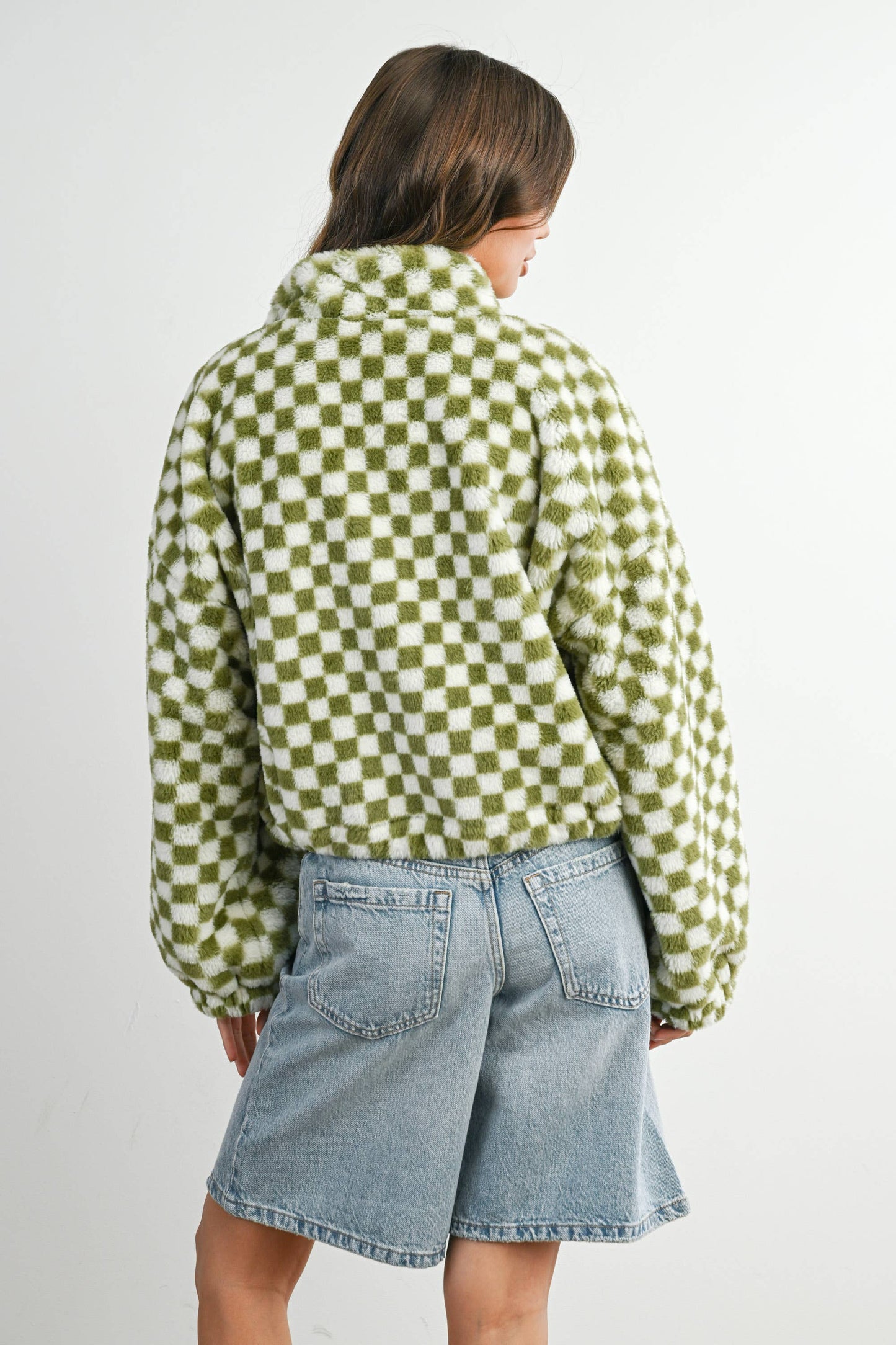 Fall Winter Checker Teddy Fall Jacket