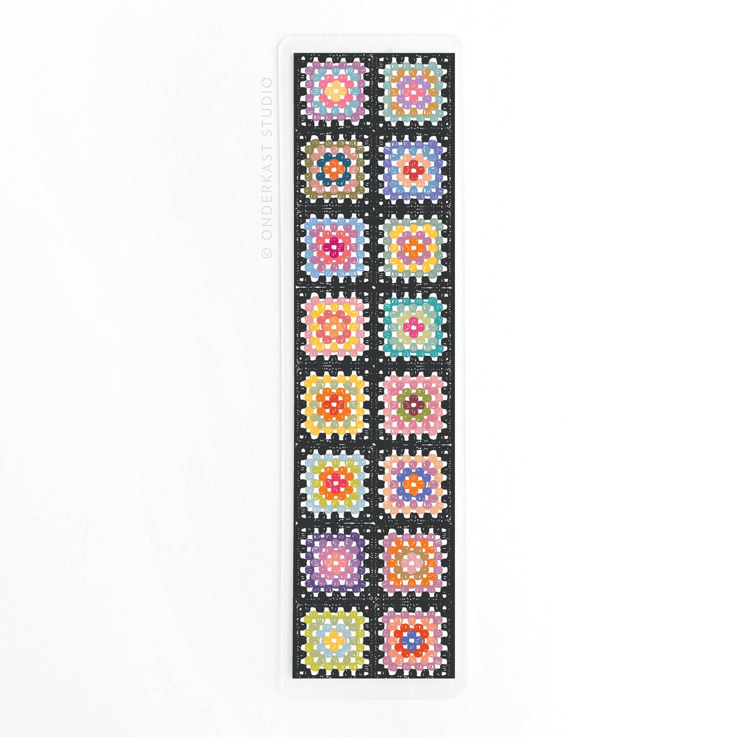 Granny Squares Crochet Blanket Laminated Bookmark