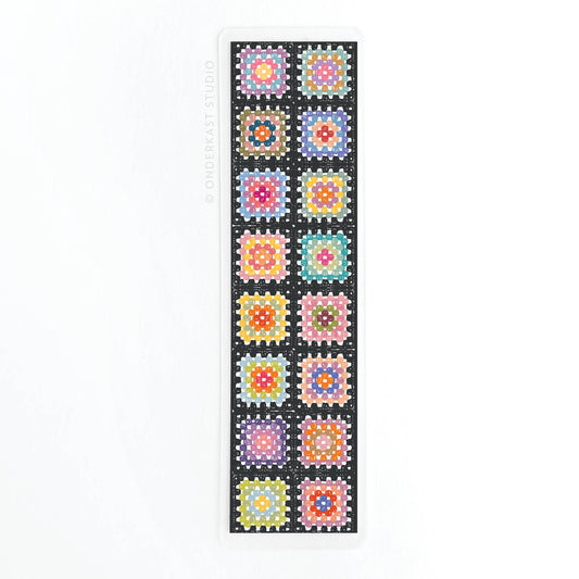 Granny Squares Crochet Blanket Laminated Bookmark