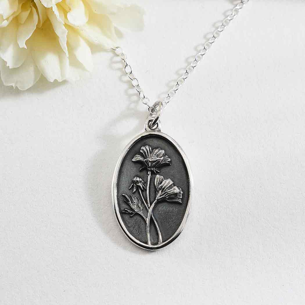 Sterling Silver Birthflower Necklaces