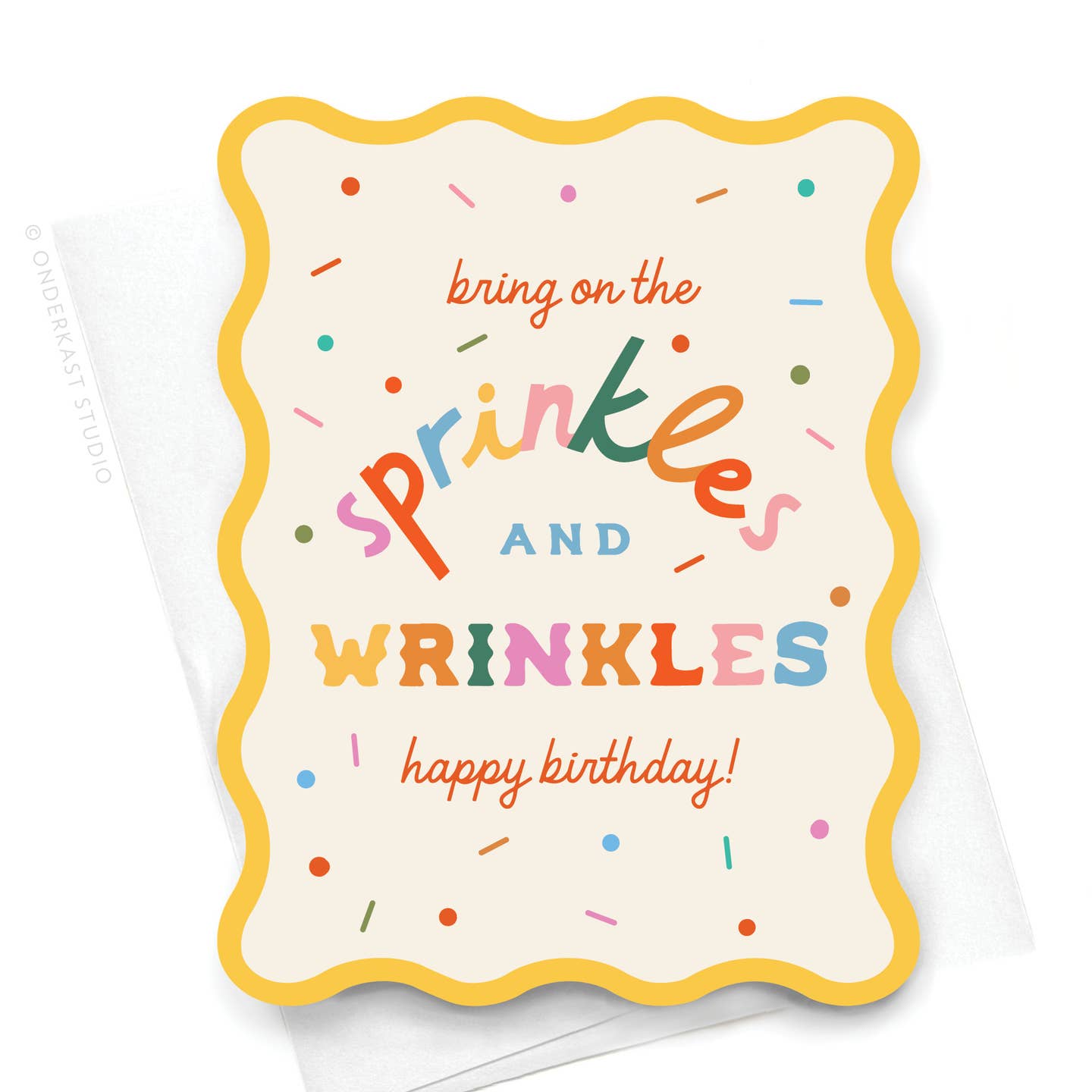 Wavy Die Cut Sprinkles and Wrinkles Notecard