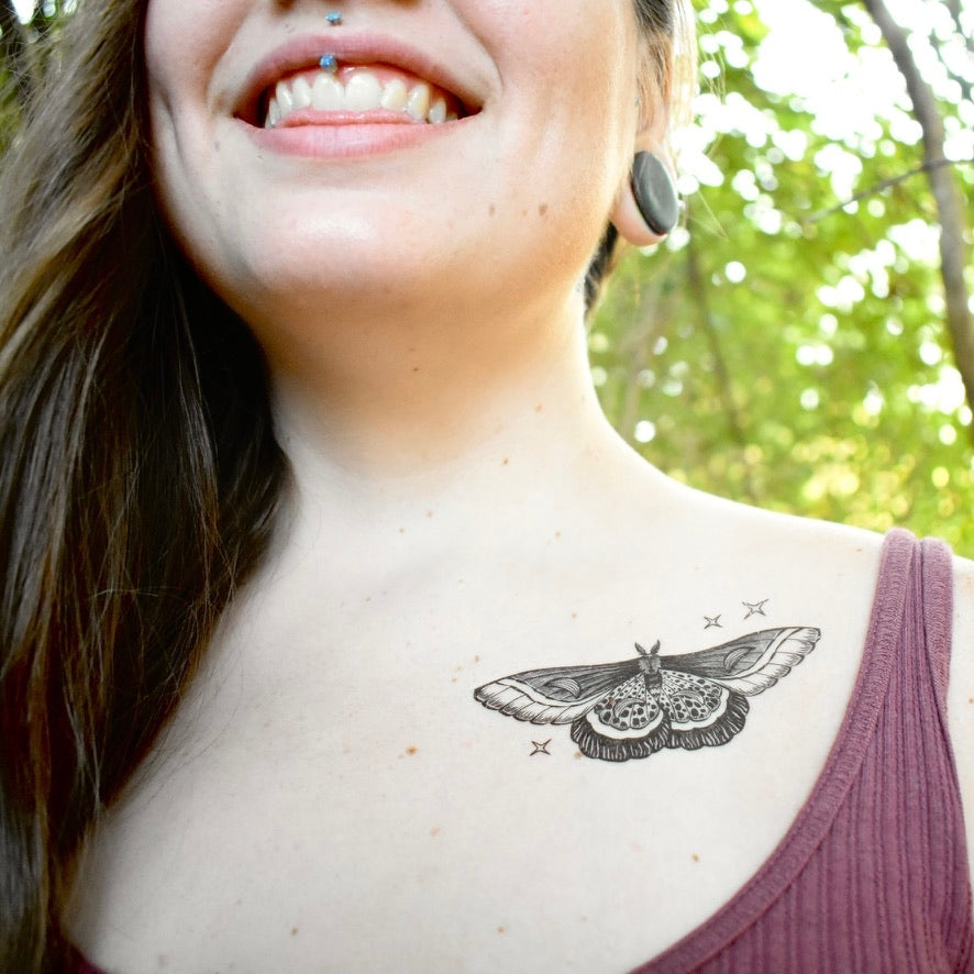 Night Moth Temporary Tattoo 2-Pack