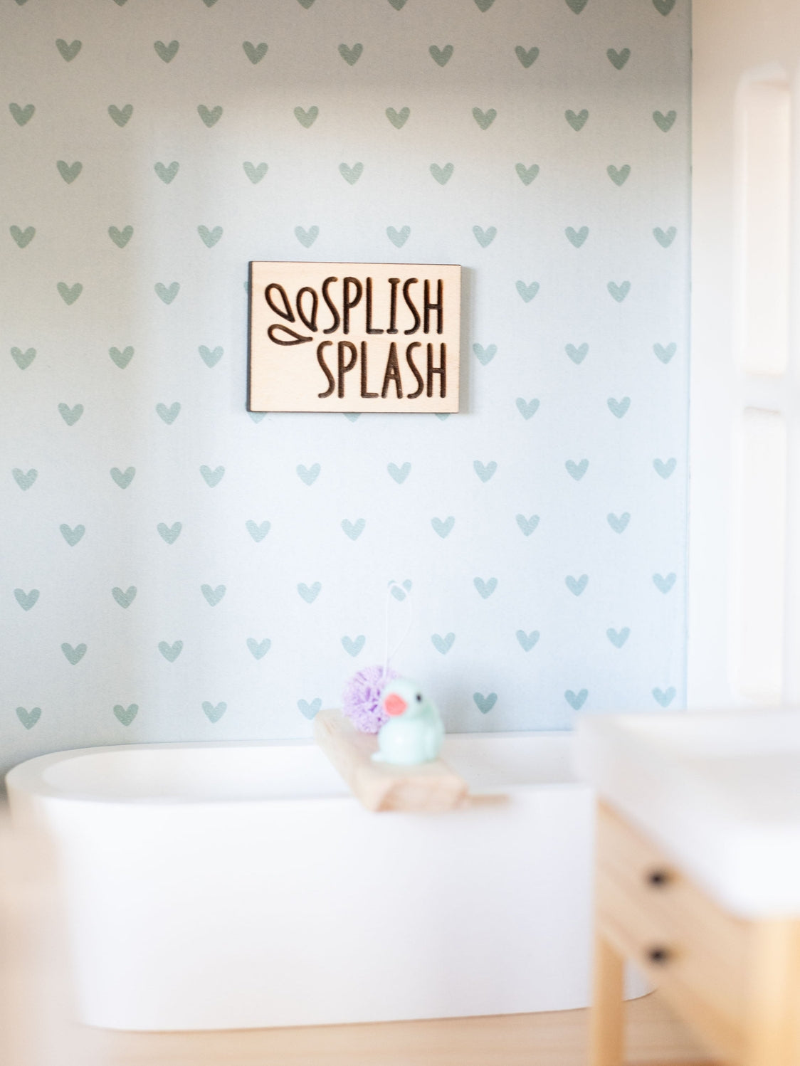 Dollhouse Bathroom Wood Wall Signs