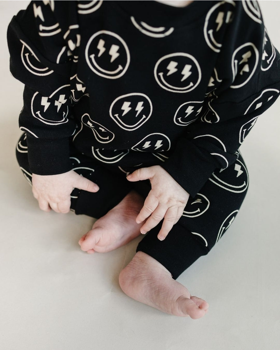 Electric Smiley Jogger Set by Lucky Panda Kids