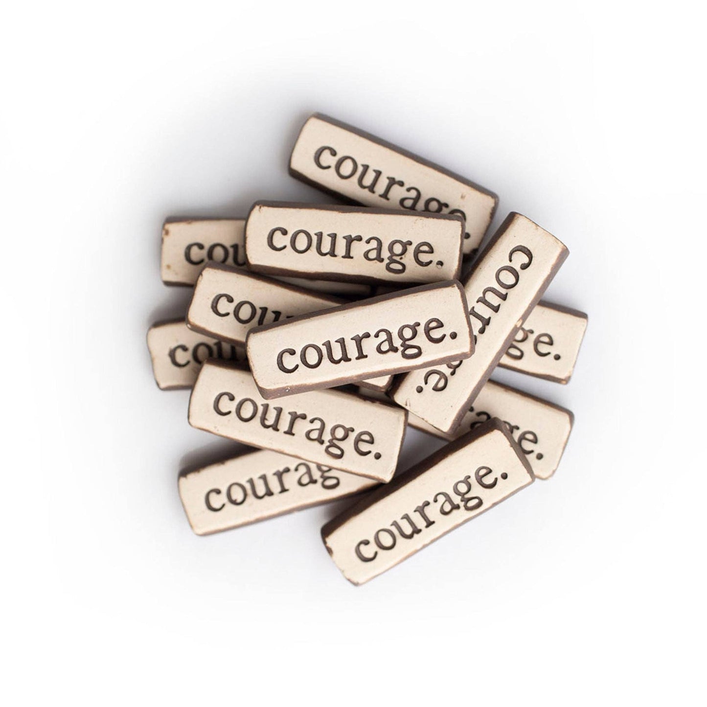 Courage. Clay Pocket Rock Reminders